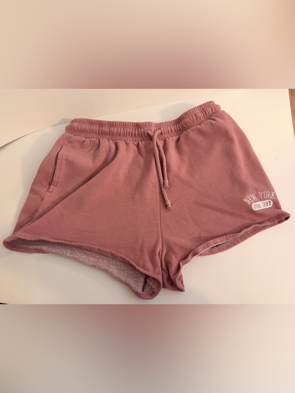 Comfort Stretch Dusty Rose Athletic Shorts with Drawstring